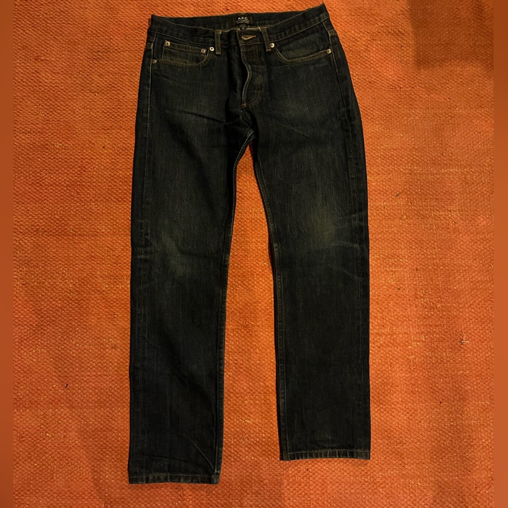 A.P.C Men's Petit standard blue button fly non stretch rigid denim jeans size 29